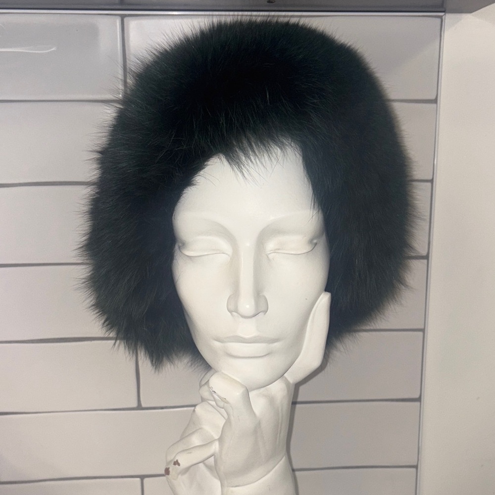 Vintage Deep Green Fur Hair Accessory